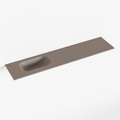 MONDIAZ EDEN Smoke solid surface inleg wastafel voor toiletmeubel 100cm. Positie wasbak links