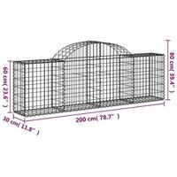 VidaXL Schanskorf gewelfd 200x30x60/80 cm gegalvaniseerd ijzer - thumbnail