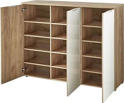 Germania Telde Wit / Eiken Schoenenkast 3-Deuren