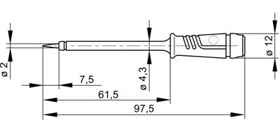 SKS Hirschmann PRUEF 2 sw Probe Steekaansluiting 4 mm Ohne Messkategorie Zwart 1 stuk(s)