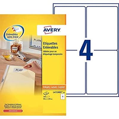 Etiket Avery L4733REV-25 99.1x139mm wit 100 etiketten Etiket Avery L4733REV-25 99.1x139mm wit 100 etiketten