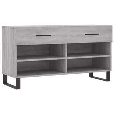 VidaXL Schoenenbank 102x35x55 cm bewerkt hout grijs sonoma eikenkleur