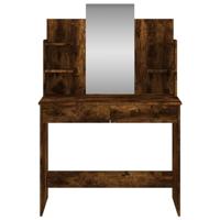Kaptafel met spiegel 96x39x142 cm gerookt eikenkleurig - thumbnail