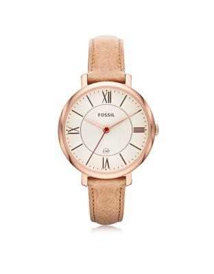 Fossil Dameshorloge Jacqueline Leder Beige ES3487 horloge