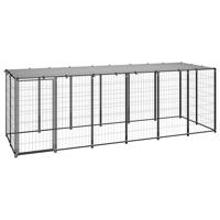 Hondenkennel 330x110x110 cm staal zwart - thumbnail