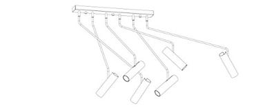 Lyora Zwarte plafondlampEye Super flexibel - 6505