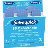 Salvequick navulling voor pleisterautomaat, 35 blauwe pleisters per navulling, pak van 6 navullingen - thumbnail