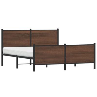 Bedframe zonder matras metaal bruin eikenkleurig 140x200 cm