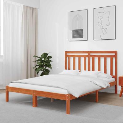 Bedframe 2 pcs Wasbruin 140 x 190 cm Massief grenenhout