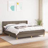 Boxspring met matras stof taupe 180x200 cm - thumbnail