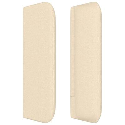 Hoofdbord met randen 203x16x78/88 cm stof crèmekleurig