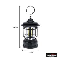 Redcliffs Campinglamp USB Oplaadbaar Zwart - thumbnail