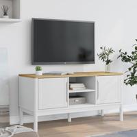 Tv-meubel FLORO 114x43x55 cm massief grenenhout wit - thumbnail