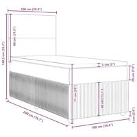 Boxspring met matras stof donkergrijs 100x200 cm - thumbnail