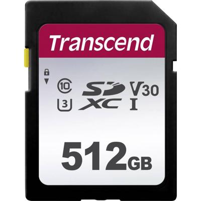 Transcend Premium 300S SDXC-kaart 512 GB Class 10, UHS-I, UHS-Class 3, v30 Video Speed Class Transcend Premium 300S SDXC-kaart 512 GB Class 10, UHS-I, UHS-Class 3, v30 Video Speed Class
