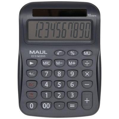 Maul ECO MJ 555 Bureaurekenmachine Grijs Aantal displayposities: 10 werkt op zonne-energie (b x h x d) 110 x 154 x 27 mm