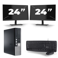 Dell Optiplex 790 USFF - Intel Core i5-2e Generatie - 8GB RAM - 256GB SSD - Windows 10 + 2x 24 inch Monitor - thumbnail