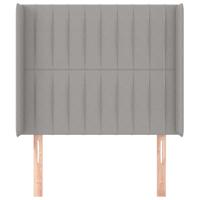 Hoofdbord met randen 83x16x78/88 cm stof lichtgrijs - thumbnail