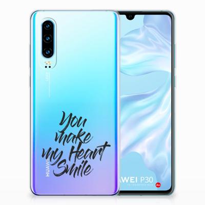 Huawei P30 | Siliconen hoesje | met naam Heart Smile Huawei P30 | Siliconen hoesje | met naam Heart Smile