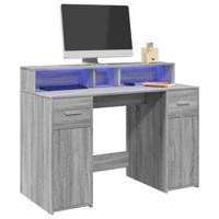 Bureau met LED-verlichting 120x55x91 cm hout grijs sonoma eiken - thumbnail