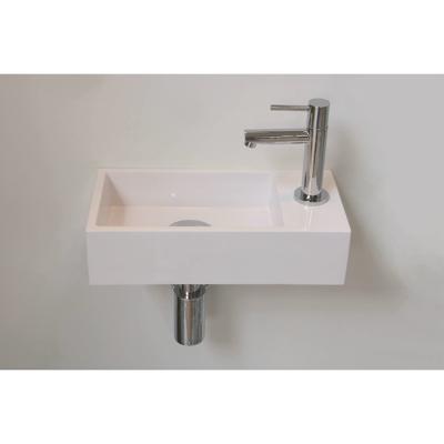 INK Versus Fontein - 36x18x9cm - wasbak links - 1 kraangat - polystone wit glans 3404130