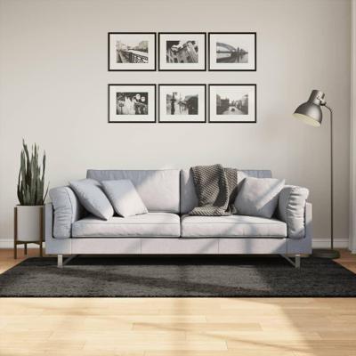 VidaXL Vloerkleed istan hoogpolig glanzend 100x200 cm antracietkleurig VidaXL Vloerkleed istan hoogpolig glanzend 100x200 cm antracietkleurig