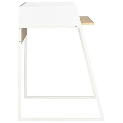 Bureau 90x60x88 cm wit en eikenkleurig
