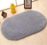 Faux Fur deken anti-slip Solid Bad tapijt kinderen kamer deurmatten ovale slaapkamer woonkamer tapijten grootte: 60x120cm (zilver grijs) - thumbnail
