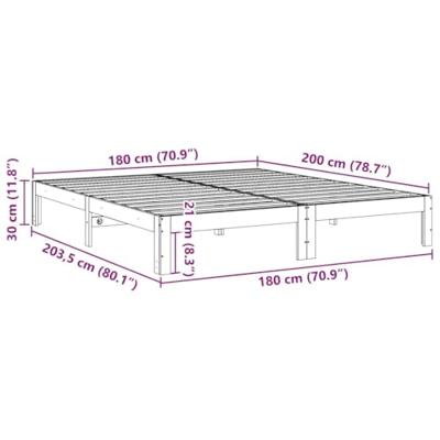 Bedframe zonder matras massief grenenhout wasbruin 180x200 cm Bedframe zonder matras massief grenenhout wasbruin 180x200 cm