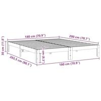Bedframe zonder matras massief grenenhout wasbruin 180x200 cm - thumbnail