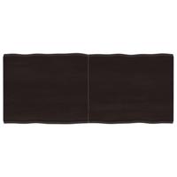 Tafelblad natuurlijke rand 120x50x(2-4)cm eikenhout donkerbruin - thumbnail
