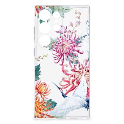Samsung Galaxy S24 Ultra | TPU Hoesje | Bird Flowers Samsung Galaxy S24 Ultra | TPU Hoesje | Bird Flowers
