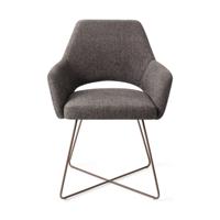 Jesper Home Eetkamerstoel 'Yanai' Cross Rose Gold, kleur Amazing Grey - thumbnail