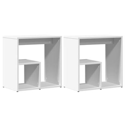 Bijzettafels 2 st 50x30x50 cm bewerkt hout wit