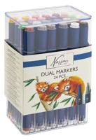 Alcoholmarker nassau duopunt 24 stuks assorti - thumbnail