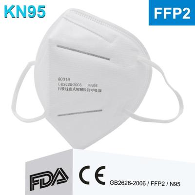 CE/FDA/FFP2 Certified KN95 n95 Self-Priming Filter Respirator Virus Protection Doctor Nurse Face Mask(Wit)