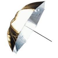 Linkstar flitsparaplu puk-84gs zilver/goud 100 cm (omkeerbaar) - thumbnail