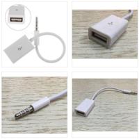 3.5mm Male AUX Audio Plug Jack To USB 2.0 Female Cable - thumbnail