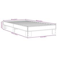 Bedframe bewerkt hout en metaal bruin eikenkleurig 90x190 cm - thumbnail