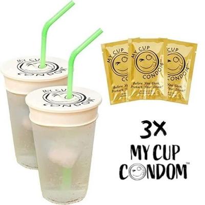 My Cup Condom Drink Cover - Bescherm Je Drankje 3 stuks My Cup Condom Drink Cover - Bescherm Je Drankje 3 stuks
