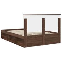 Bedframe Bruin Eiken 140 x 200 cm Massief grenenhout - thumbnail