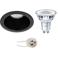Philips CorePro LED Spot Set Rond Mat Zwart Ø90mm 2700K GU10 - thumbnail