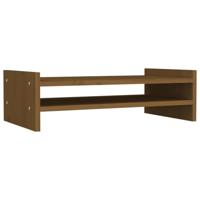 VidaXL Monitorstandaard 50x27x15 cm massief grenenhout honingbruin - thumbnail
