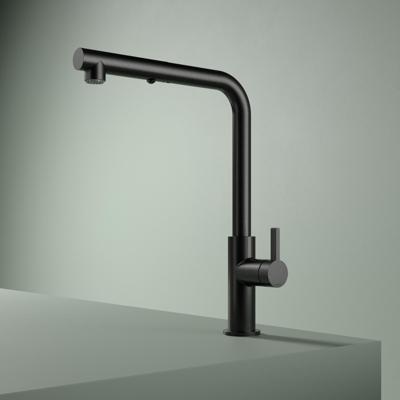 Hotbath Keukenmengkraan Ace met draaibare uitloop en uittrekbare duo-spray handdouche Geborsteld Zwart PVD Hotbath Keukenmengkraan Ace met draaibare uitloop en uittrekbare duo-spray handdouche Geborsteld Zwart PVD