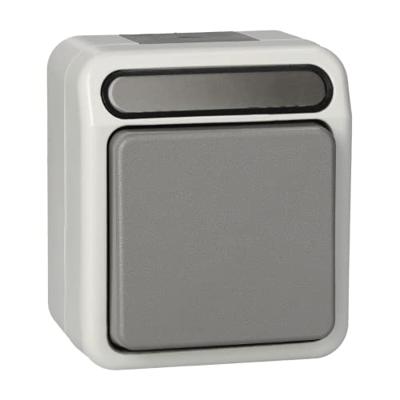 Merten 4074993 AquaStar Compleet Knop spatwaterdicht Lichtgrijs 1 stuks 1 stuk(s)