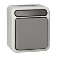 Merten 4074993 AquaStar Compleet Knop spatwaterdicht Lichtgrijs 1 stuks 1 stuk(s) - thumbnail