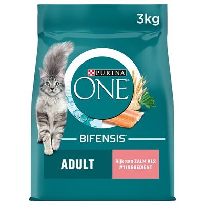 Purina One Adult met zalm kattenvoer 3 x 3 kg - thumbnail