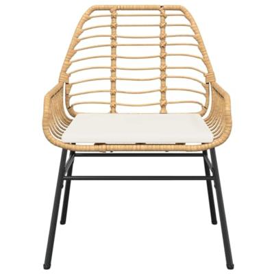 Tuinstoelen 2 st met kussens poly rattan bruin - thumbnail