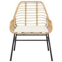 Tuinstoelen 2 st met kussens poly rattan bruin - thumbnail
