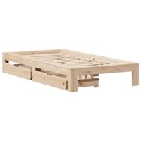 Bedframe zonder matras massief grenenhout 75x190 cm - thumbnail